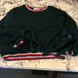 JJ’s Fairyland Dark Green Big Sleeve Tie Blouse